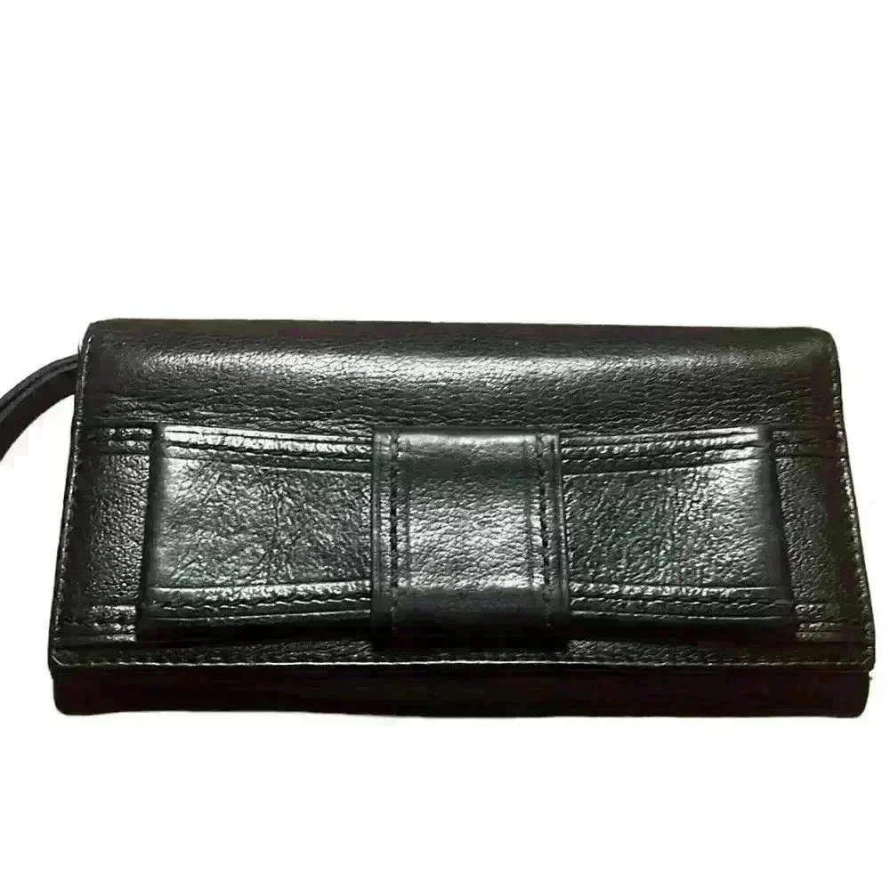 Kate Spade New York Black Leather Mara VillaBella Avenue Wristlet Wallet Clutch​